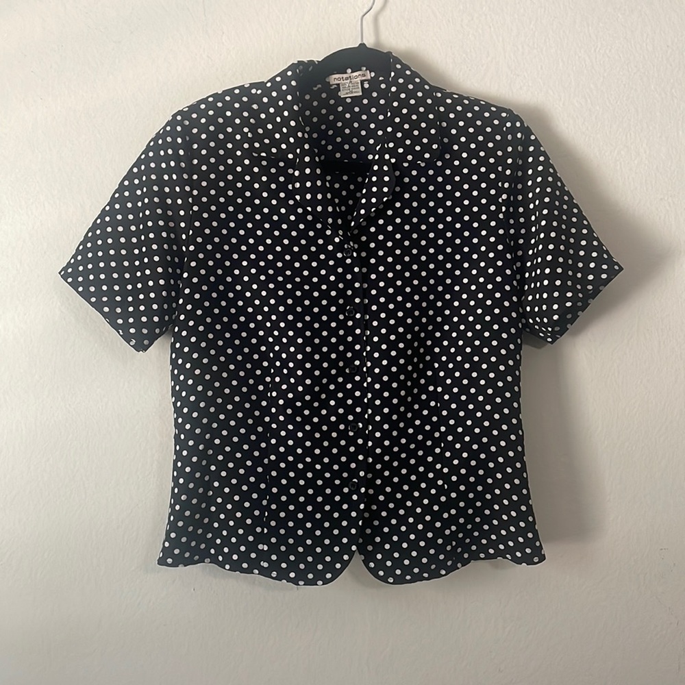 Vintage Notations Polka Dot top